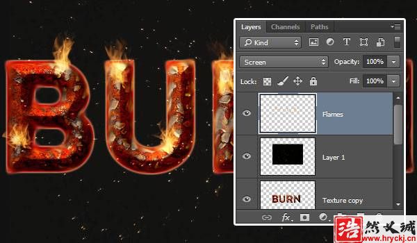 教你用PS制作炫酷燃烧艺术文字图片效果