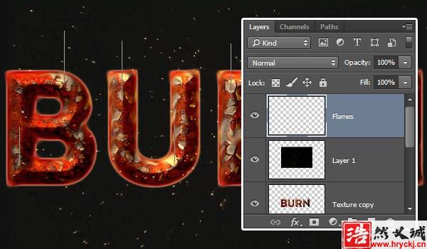 教你用PS制作炫酷燃烧艺术文字图片效果
