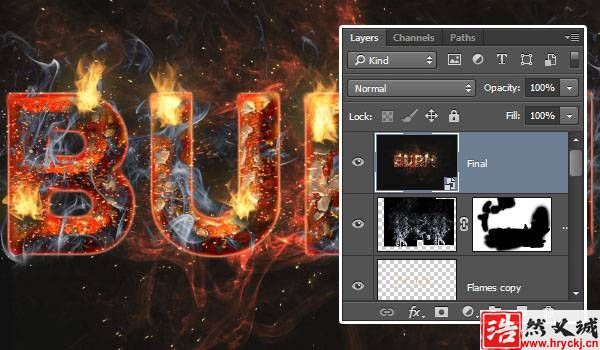 教你用PS制作炫酷燃烧艺术文字图片效果